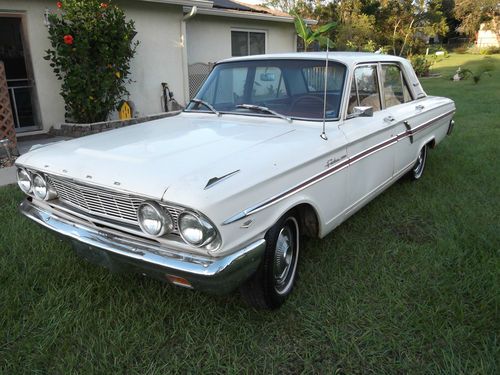 1964 ford fairlane 500 4.7l 4 dr white exterior red interior