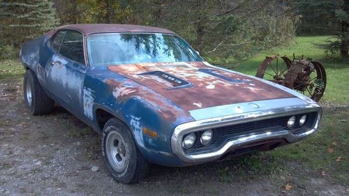 1971 plymouth roadrunner 383 engine auto  b7 blue &amp; blue interior no reserve 72