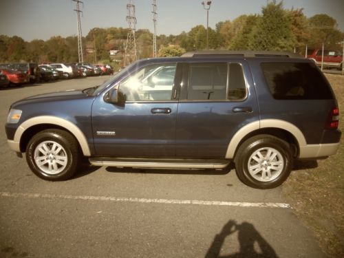 2008 ford explorer eddie bauer 4.0l 2wd blue with beige interior third row