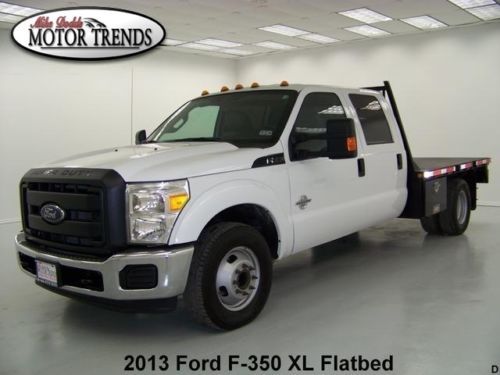 2013 ford f350 crew cab xl turbo diesel jobox 9 foot flatbed with storage 18k