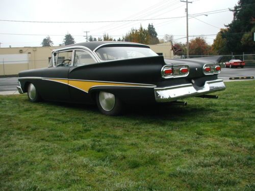 1958 Ford Fairlane 500  Police Interceptor,2dr Hot Rod Black Moon Disc Cruiser,, image 2