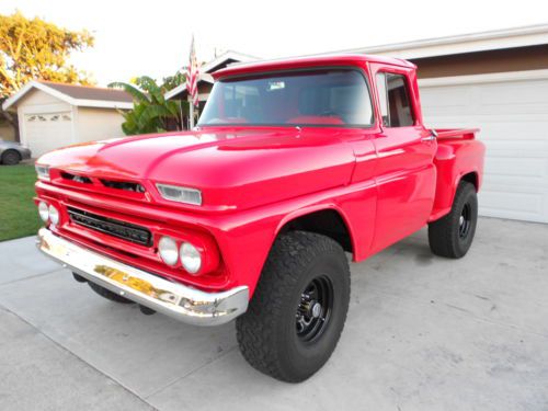 1961 chevy pickup shortbox stepside 4x4 v8 lifted flowmasters! k10 k20 c10