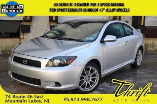 08 scion tc-1 owner-70k-5 speed manual-trd sport exhaust-sunroof-17 alloy wheel