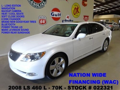 2008 ls 460l,sunroof,nav,htd/cool lth,mark levinson,19in whls,70k,we finance!!