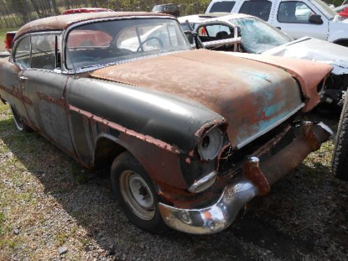 1955 55 chevy bel air barn find rare coral pink &amp; grey 2dr hardtop chevrolet