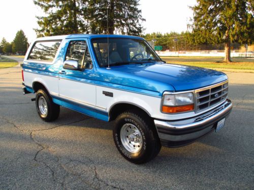 1995 bronco 5.8 v8 **91k actual miles! original paint survivor! blue leather!**