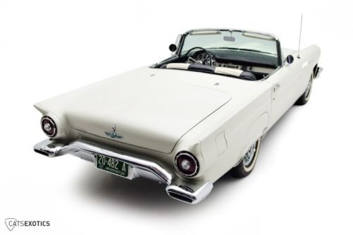 57 ford t-bird full frame off restoration white ext &amp; black/white leather int