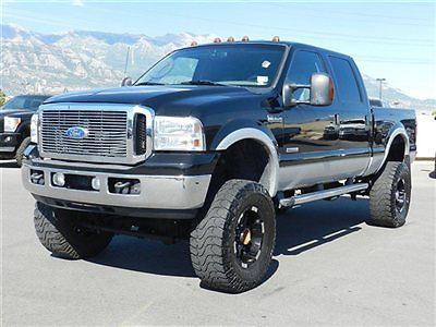 Ford crew cab lariat 4x4 powerstroke diesel custom lift wheels tires leather tow