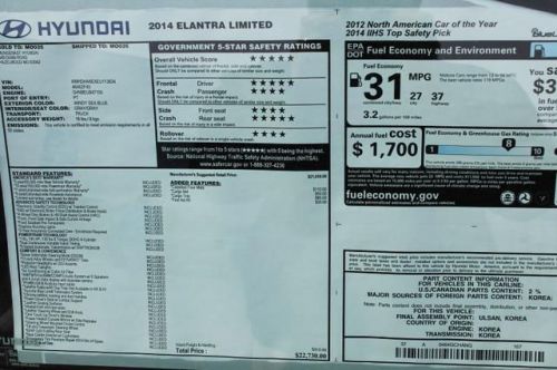 2014 Hyundai Elantra Limited, US $20,046.00, image 12