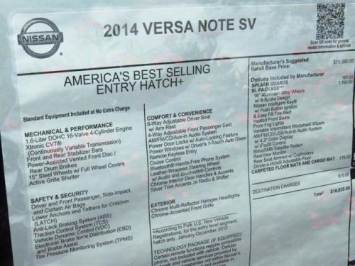 2014 Nissan Versa Note SV, US $17,998.00, image 9