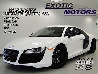 2012 audi r8 coupe quattro! nav rear-cam pdc htd-sts 19-whl bang&amp;olufsen waranty