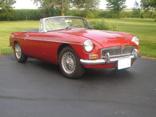 1967 red mgb overdrive roadster