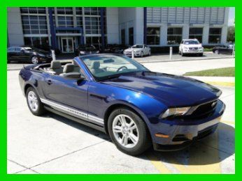 2011 mustang convertible, rare blue/tan,v6,mercedes-benz dealer, call shawn b