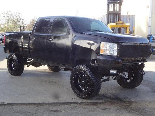 07 chevrolet silverado 2500hd lt1 crew cab 4wd damaged salvage lifted suspension