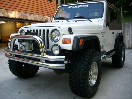 1997 jeep wrangler tj, stone white ext/tan int, soft top, 4.0 6 cyl, auto