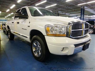 2006 dodge ram 1500 quad cab pick-up 4x4  4wd white/gray leather low miles hemi