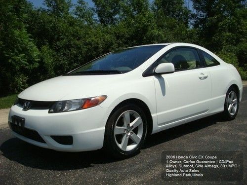 2006 honda civic ex coupe sunroof alloys 1 owner cd/ipod side airbags 1 owner !