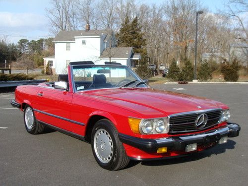 1987 mercedes benz 560 sl red/black low mileage garage queen must see !!!