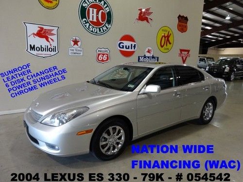 2004 es 330,v6,sunroof,heated leather,6 disk cd,16in chrome whls,79k,we finance!