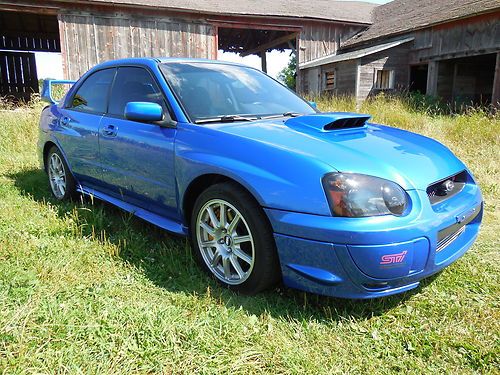 2005 subaru wrx sti in rally blue bbs rims brembo brakes 6-speed with cobb parts