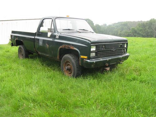 1986 chevy k30 cucv m1008 4x4 dana 60 6.2l diesel military truck runs great!