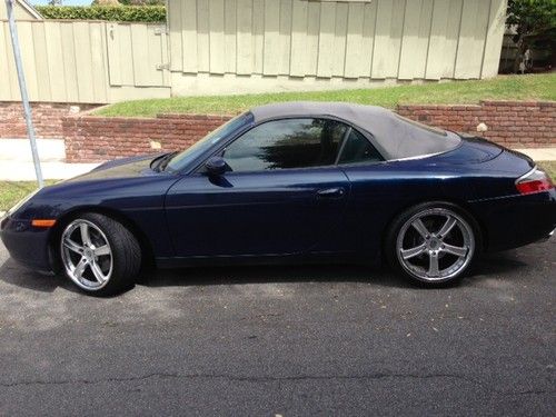 2000 porsche 911 cabriolet - dark blue, 19in wheels, new tires, very clean