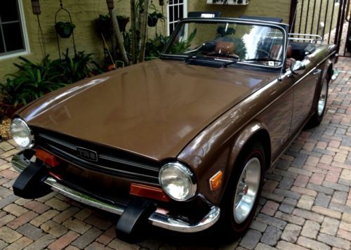 1974 triumph tr6,mocha brown,tan,55korig.miles,exc.survivor,redlines,4spd,6 cyl.