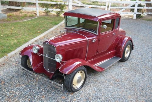 1930 ford model a, custom coupe, calif car, steel, 327, cool!