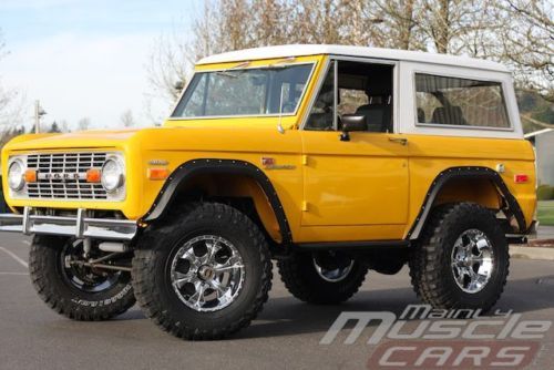 1971 bronco sport - chrome yellow 351w, toploader 4 speed - new seats!