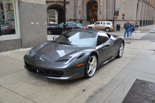 2010 ferrari 458 italia coupe grigio/charcoal 1 owner!! 10k miles sat radio f1