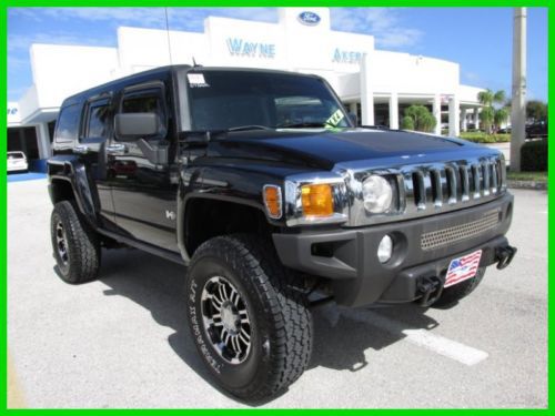 07 black lifted h-3 3.7l i5 awd suv *low miles *vision alloy wheels *florida