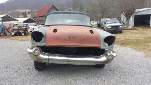 1957 chevrolet 2 door post rolling chassis rat rod project as is