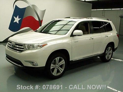 2012 toyota highlander ltd leather sunroof rear cam 25k texas direct auto