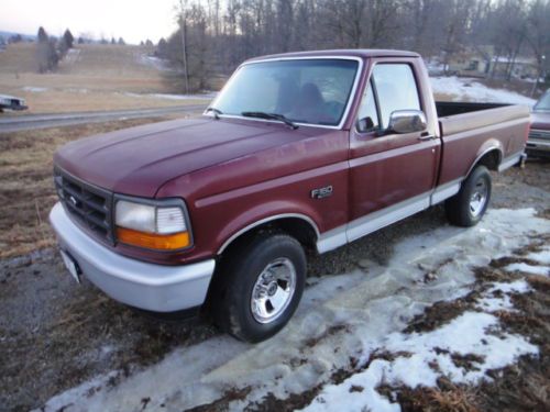 1996 f150 swb 2-wheel drive 300&#034; 5-speed maroon