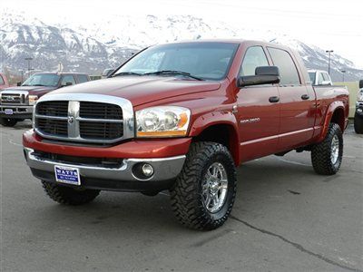 Mega cab slt laramie 4x4 cummins diesel lift wheels tires low reserve truck