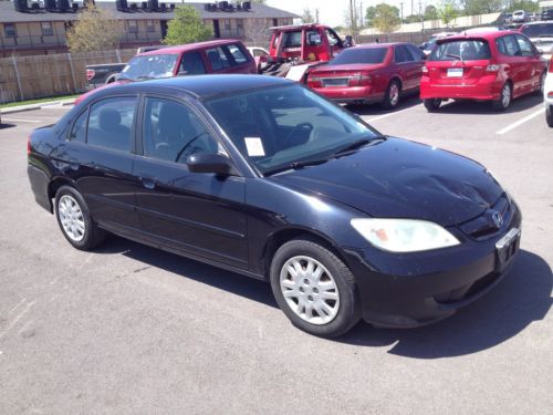 2004 honda civic lx 4-dr 1.7l 1 owner! clean highway miles dallas,tx 5-speed tlc