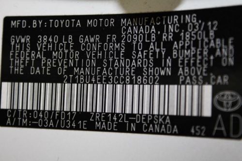 2012 Corolla S 1.8L CD - 1 OWNER!, US $14,223.00, image 19