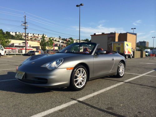 Porsche 911carrera convertible 996 2002 81k miles great condition grey/red rare!