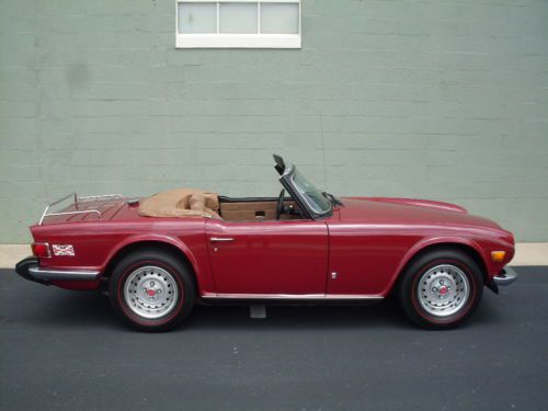 1974 triumph tr-6 maroon with beige interior 4sp rust free tx car priced to sell