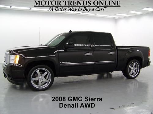 Awd denali navigation rearcam dvd sunroof htd ac seats bose 2008 gmc sierra 36k