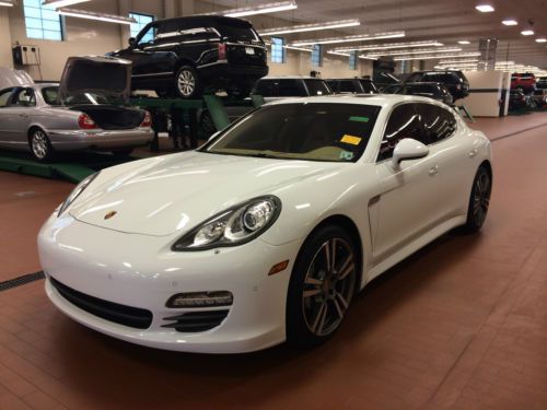 2013 porsche panamera s 4.8l v8 white/tan 14k miles excellent cond. we finance