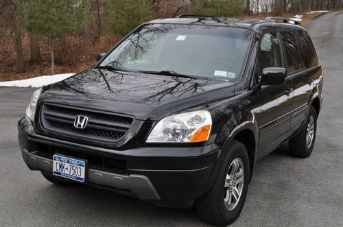 2003 honda pilot ex-l   3 row seats  4wd black needs transmission work