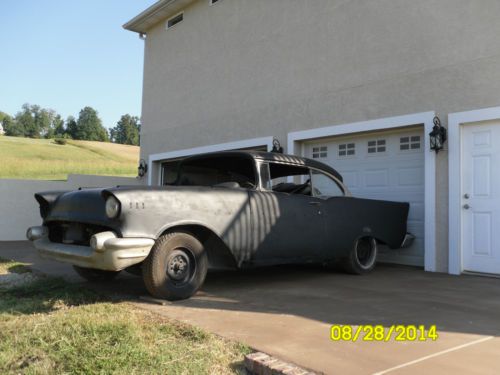 1957 chevy 2 door hard top bel air restoration car