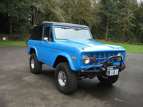 1973 bronco  302 4v at ps pb  "grabber blue ii"  em2 restored