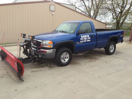 2003 gmc 2500hd arrival blue 4x4 duramax diesel  western ultramount snowplow