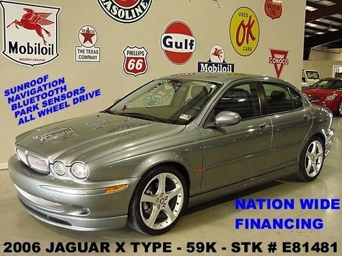 2006 x-type awd,3.0,sunroof,navigation,leather,alpine,18in whls,59k,we finance!