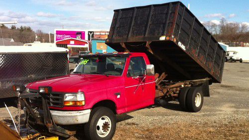 1992 ford f350 dump truck with plow set up..