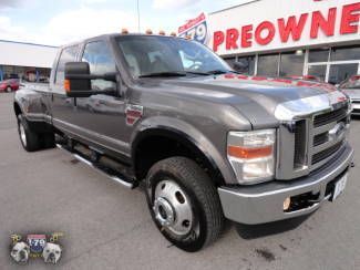 08 f350 4x4 crew cab powerstroke diesel auto 4x4 duallie navigation gray lariat