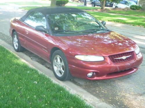 Chrysler sebring sport convertible sport red/black 1999 black leather