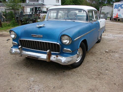 Nice 1955 chevrolet belair 4 door 6 cylinder 3 speed manual transmission